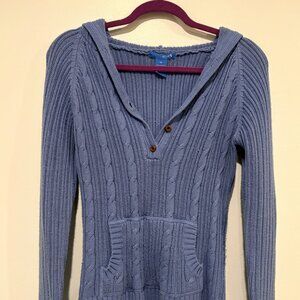Delia's Knit Quarter Button Sweater - Blue - Size XL